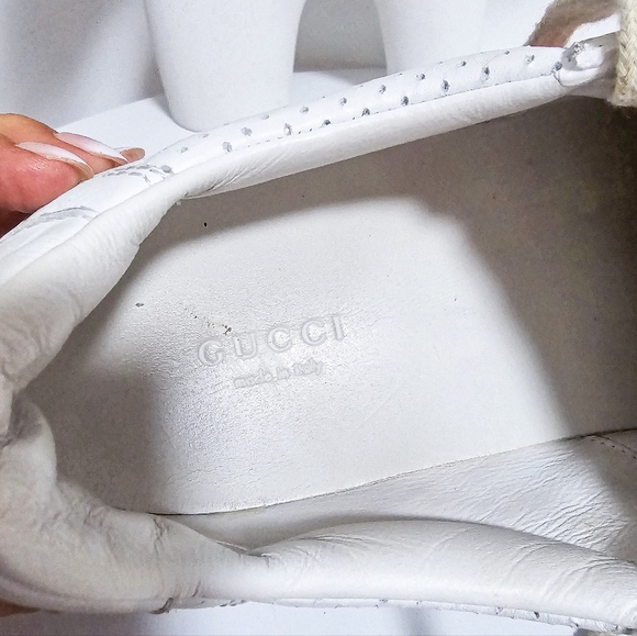 Gucci GG logo leather and embroidered canvas platform sneakers Size 39.5 - Picture 12 of 12